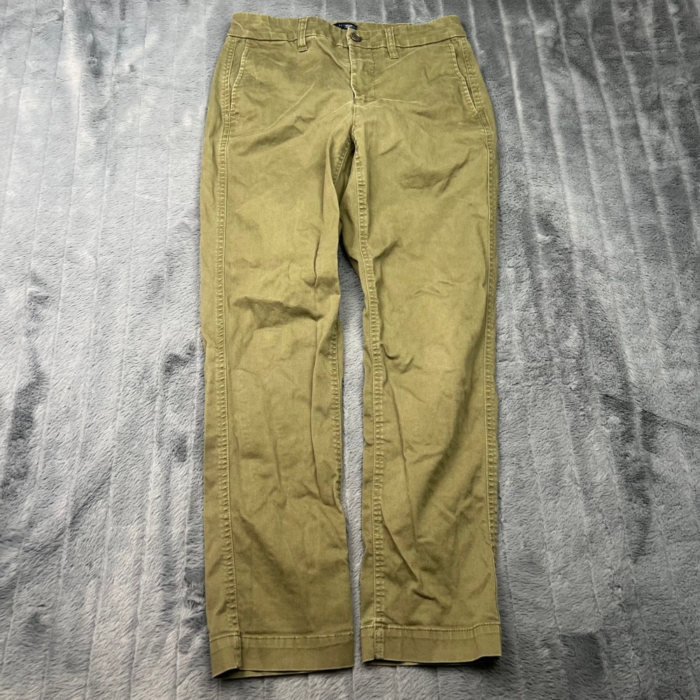 J.Crew Womens Olive Green Stretch Chino Straight Leg Pants Size 0